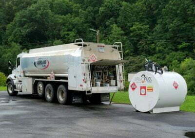 kentucky flood response 2022 - fueling a temporary tank to keep critical infrastructure operating